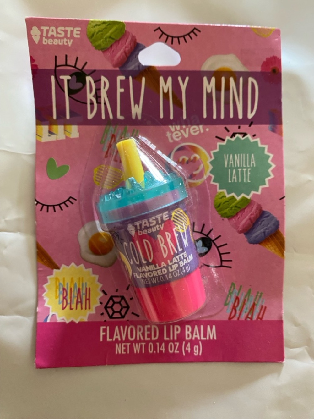 1- set of 3 Brew My Mind Vanilla Latte Flavored Lip Balm
